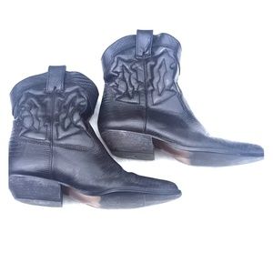 Sandler black cowboy ankle boots